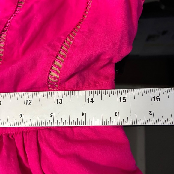 Anthropologie Moulinette Soeurs Rhododendron Pink Eyelet Dress Sz 10 - Picture 8 of 12